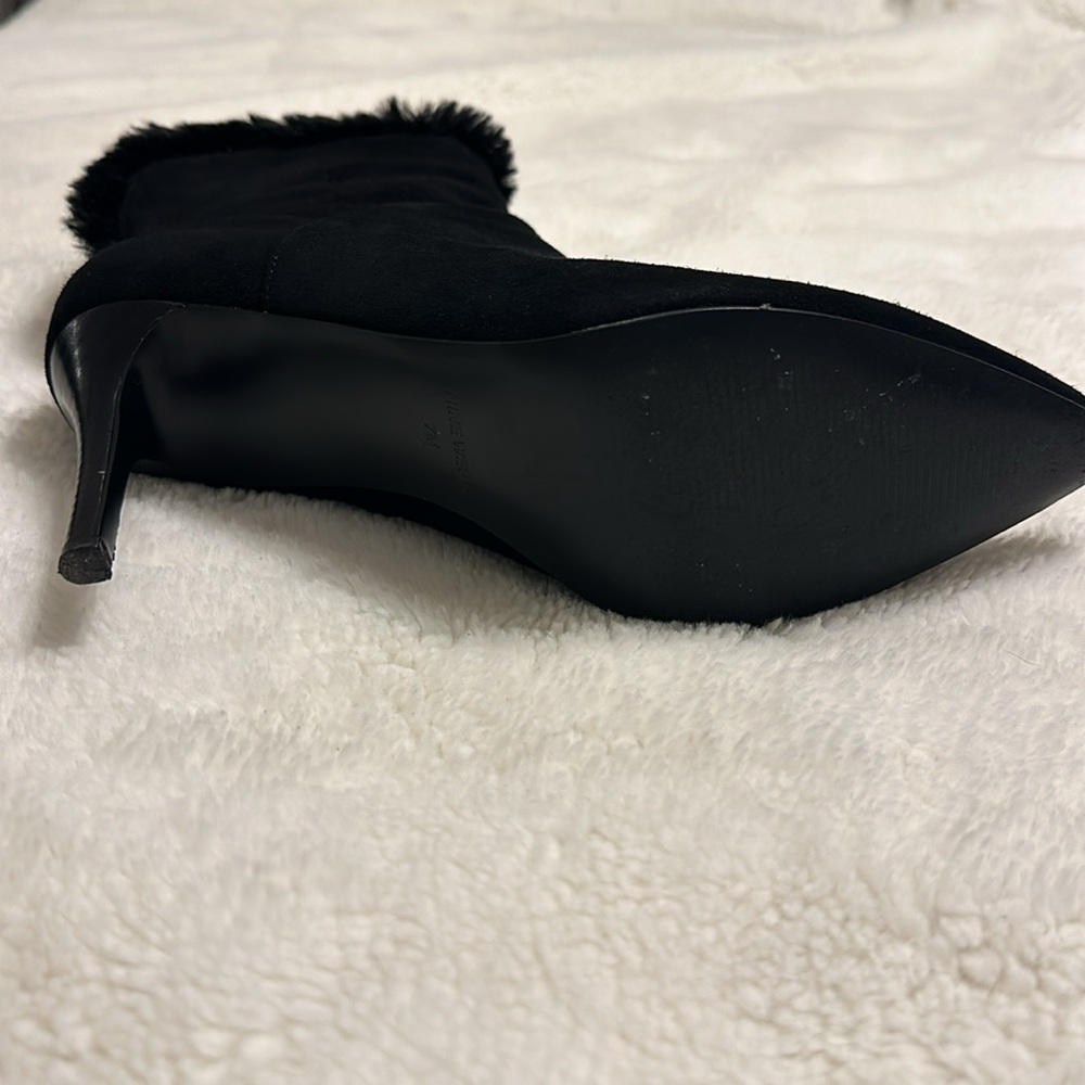 Nine West Womens Fhani Black Suede Ankle Boots Shoes 7 Medium - Picture 7 of 7